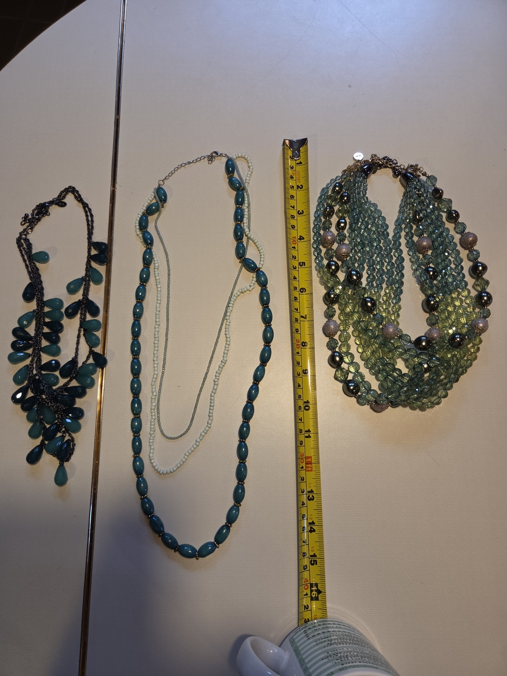 Multi-Strand Green Beaded Statement Necklace - Women Jewelry - Lot 4